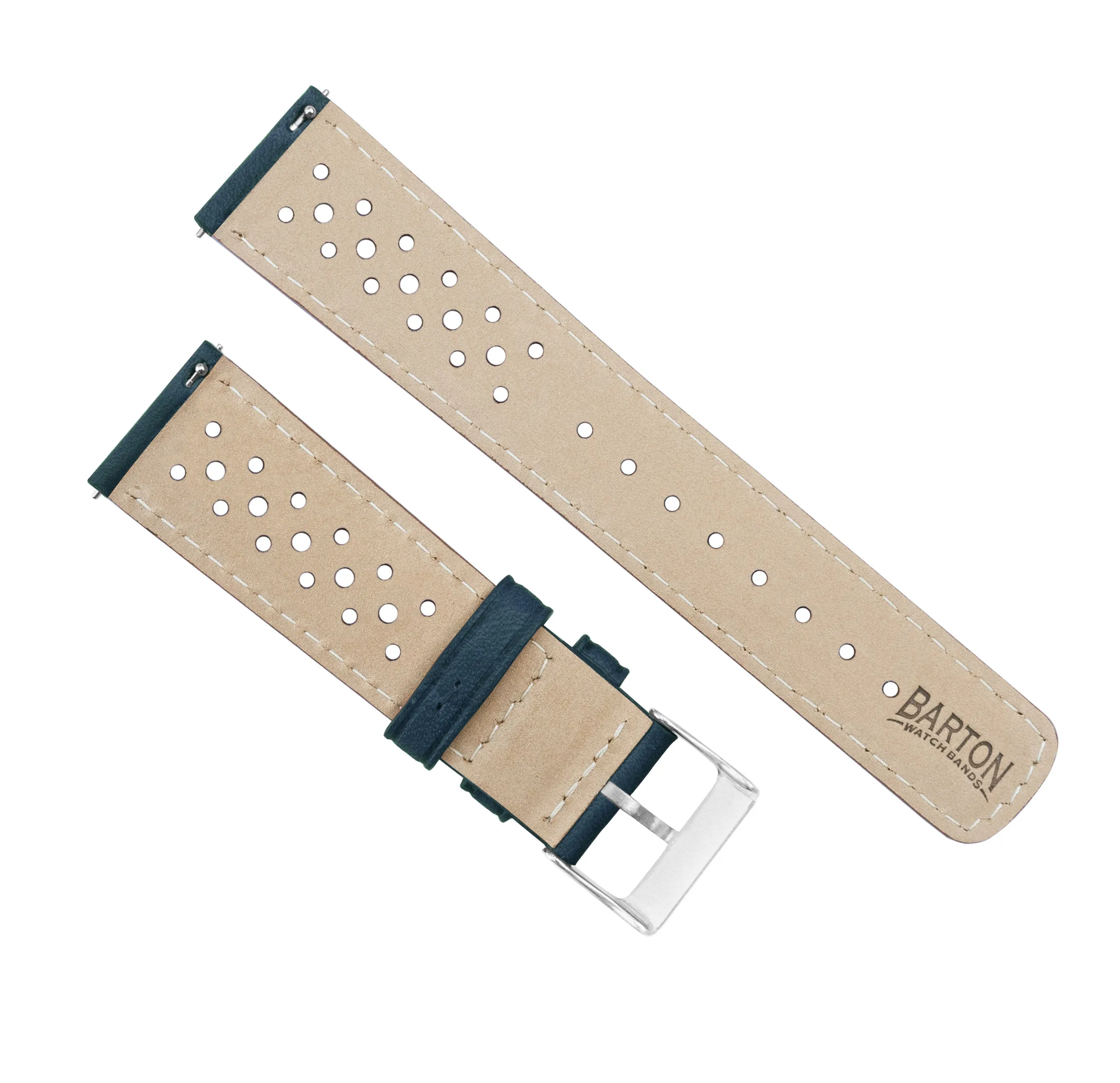 Samsung Galaxy Watch5 Racing Horween Leather Navy Blue Watch Band