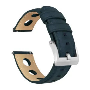 Samsung Galaxy Watch5 Rally Horween Leather Navy Blue Watch Band