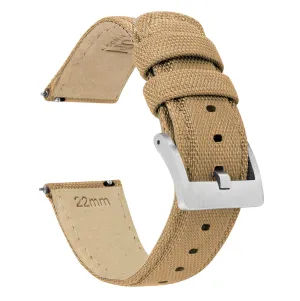 Samsung Galaxy Watch5 Sailcloth Quick Release Khaki Tan Watch Band