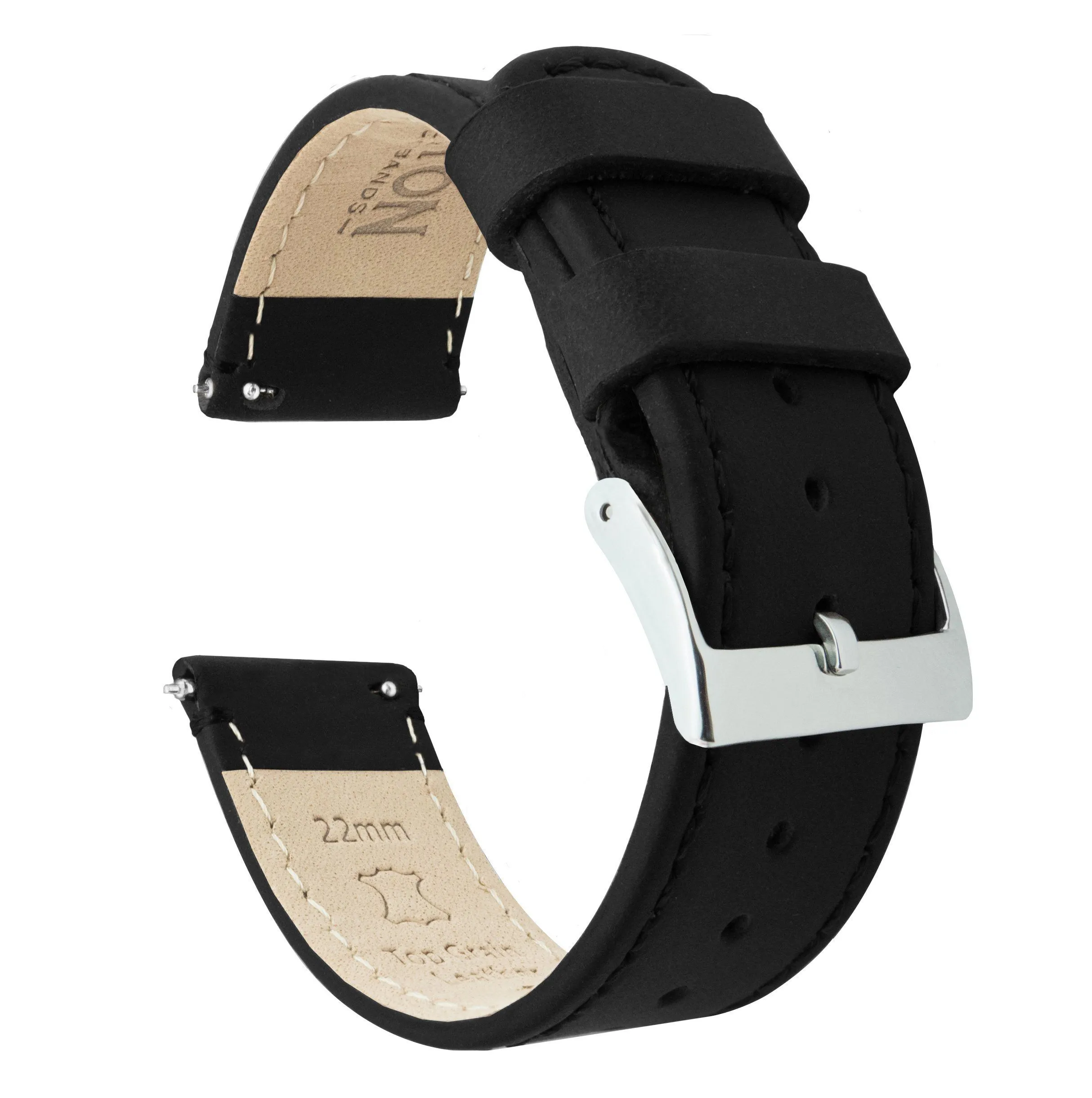 Samsung Galaxy Watch6 Black Leather Stitching Watch Band
