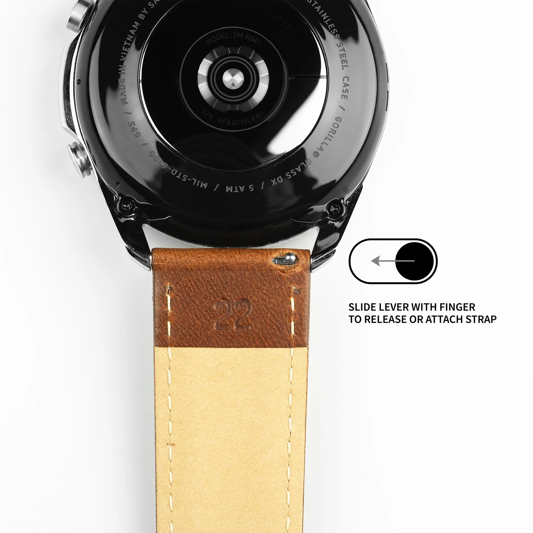 Samsung Galaxy Watch6 Classic Horween Leather Caramel Brown Watch Band