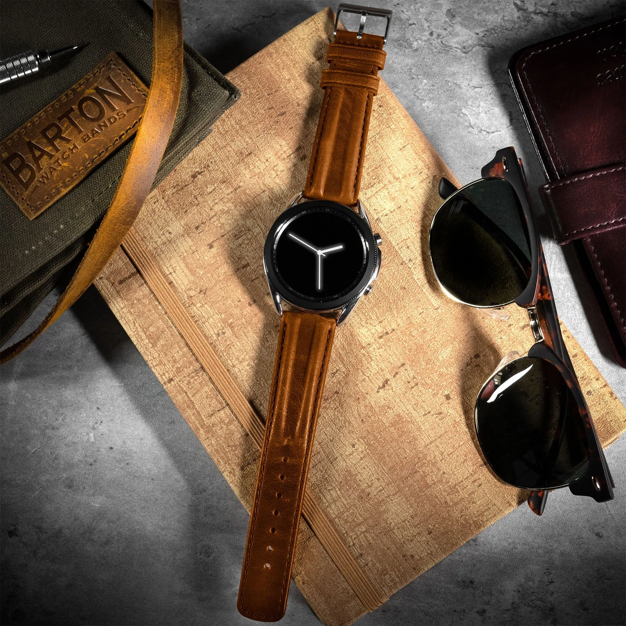 Samsung Galaxy Watch6 Classic Horween Leather Caramel Brown Watch Band