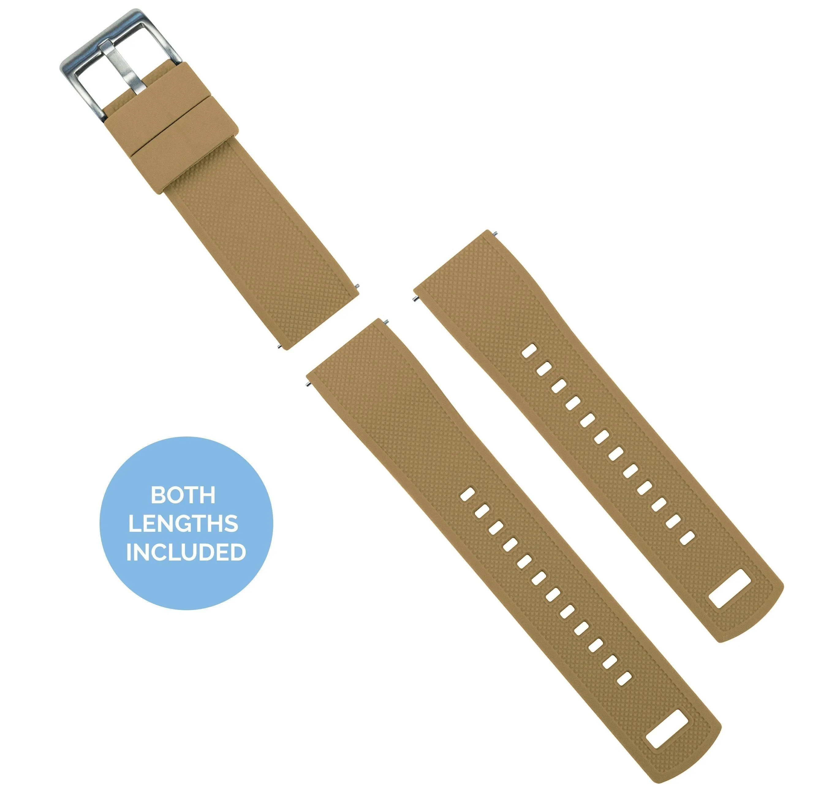 Samsung Galaxy Watch6 Elite Silicone Khaki Tan Top Black Bottom Watch Band