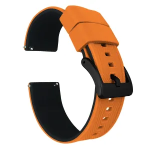 Samsung Galaxy Watch6 Elite Silicone Pumpkin Orange Top Black Bottom Watch Band