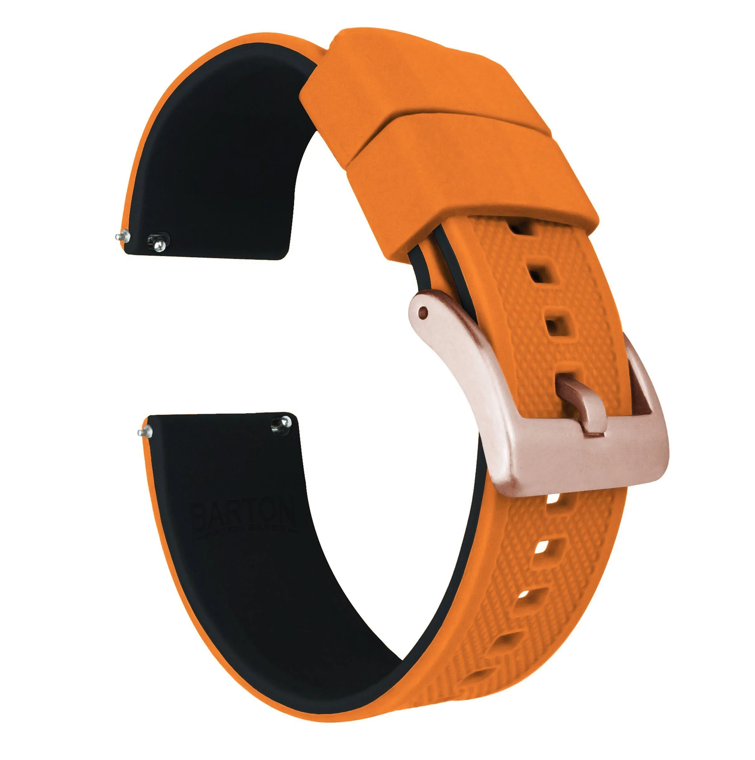 Samsung Galaxy Watch6 Elite Silicone Pumpkin Orange Top Black Bottom Watch Band