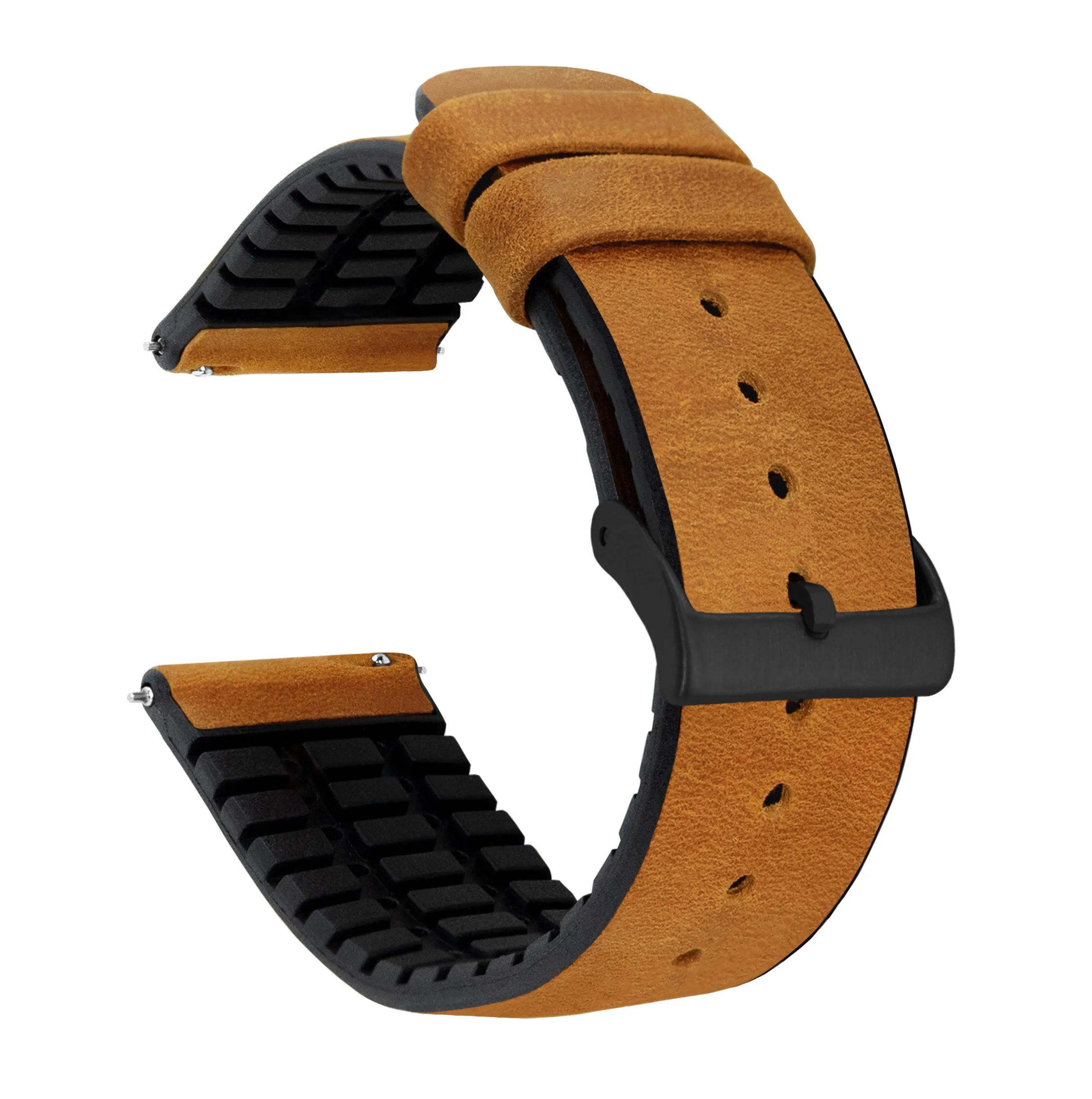 Samsung Galaxy Watch6 Leather And Rubber Hybrid Cedar Brown Watch Band
