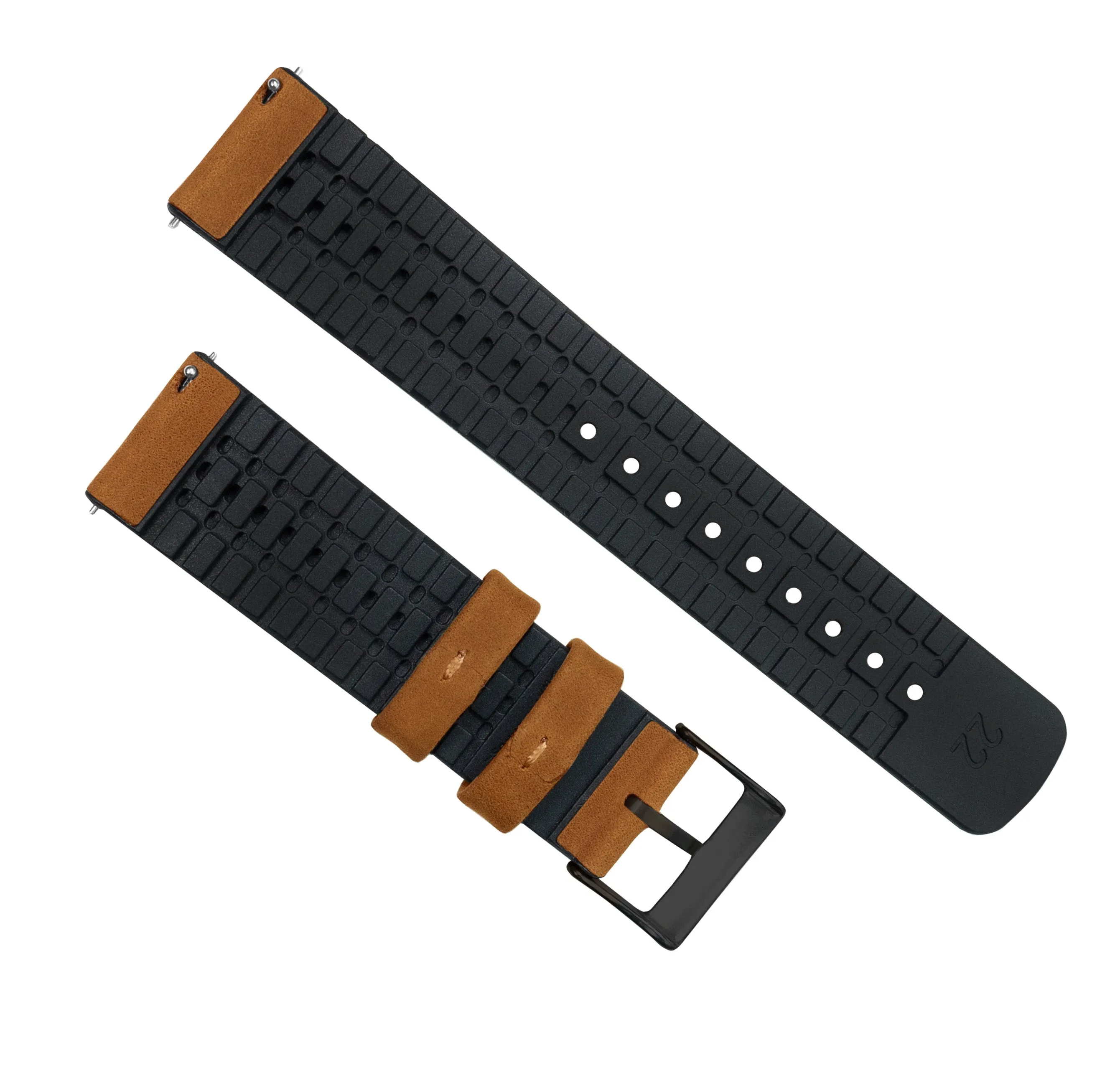 Samsung Galaxy Watch6 Leather And Rubber Hybrid Cedar Brown Watch Band
