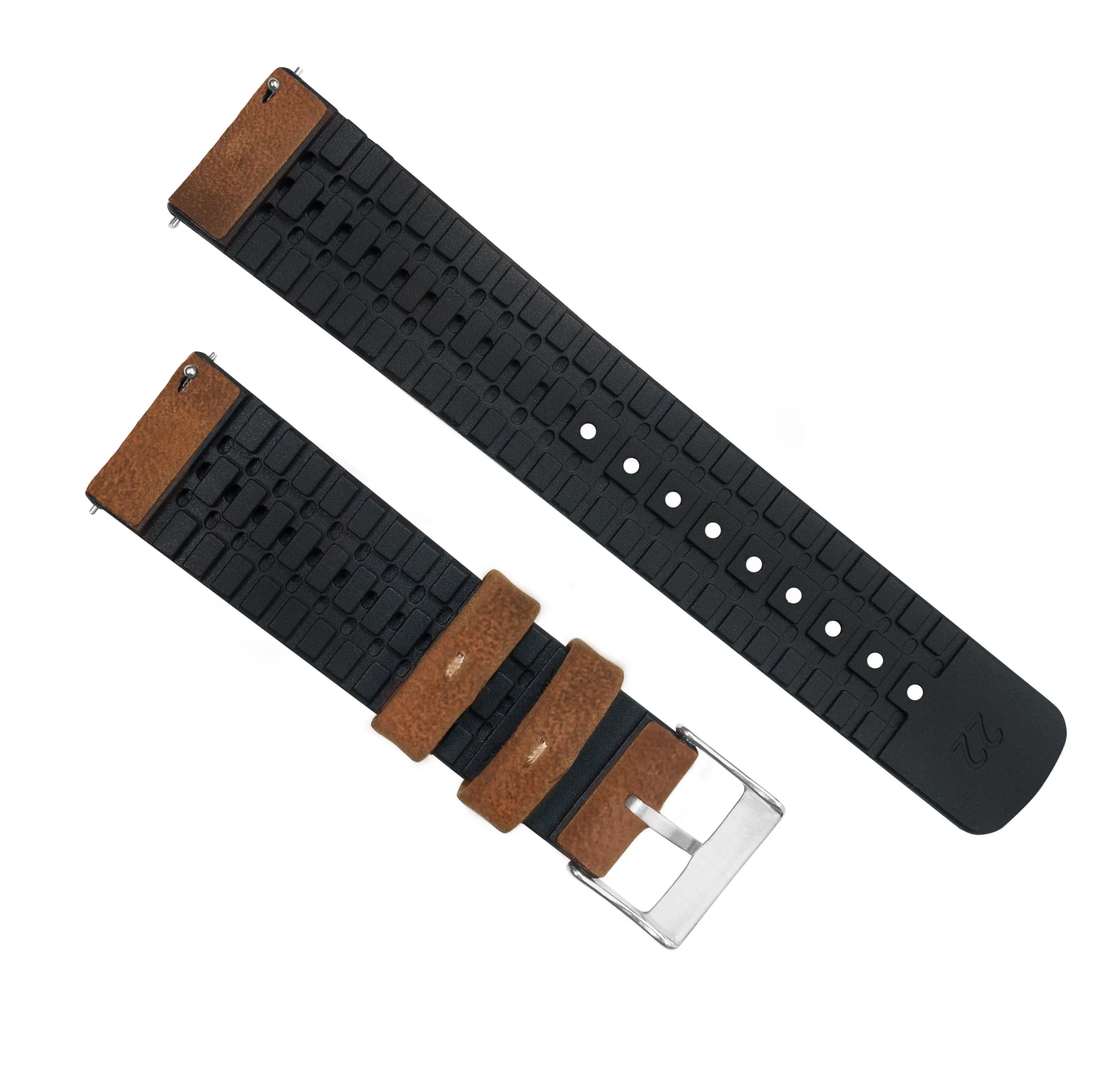 Samsung Galaxy Watch6 Leather And Rubber Hybrid Oak Brown Watch Band