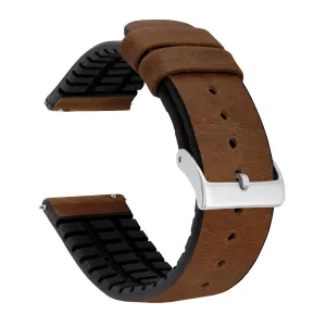 Samsung Galaxy Watch6 Leather And Rubber Hybrid Oak Brown Watch Band