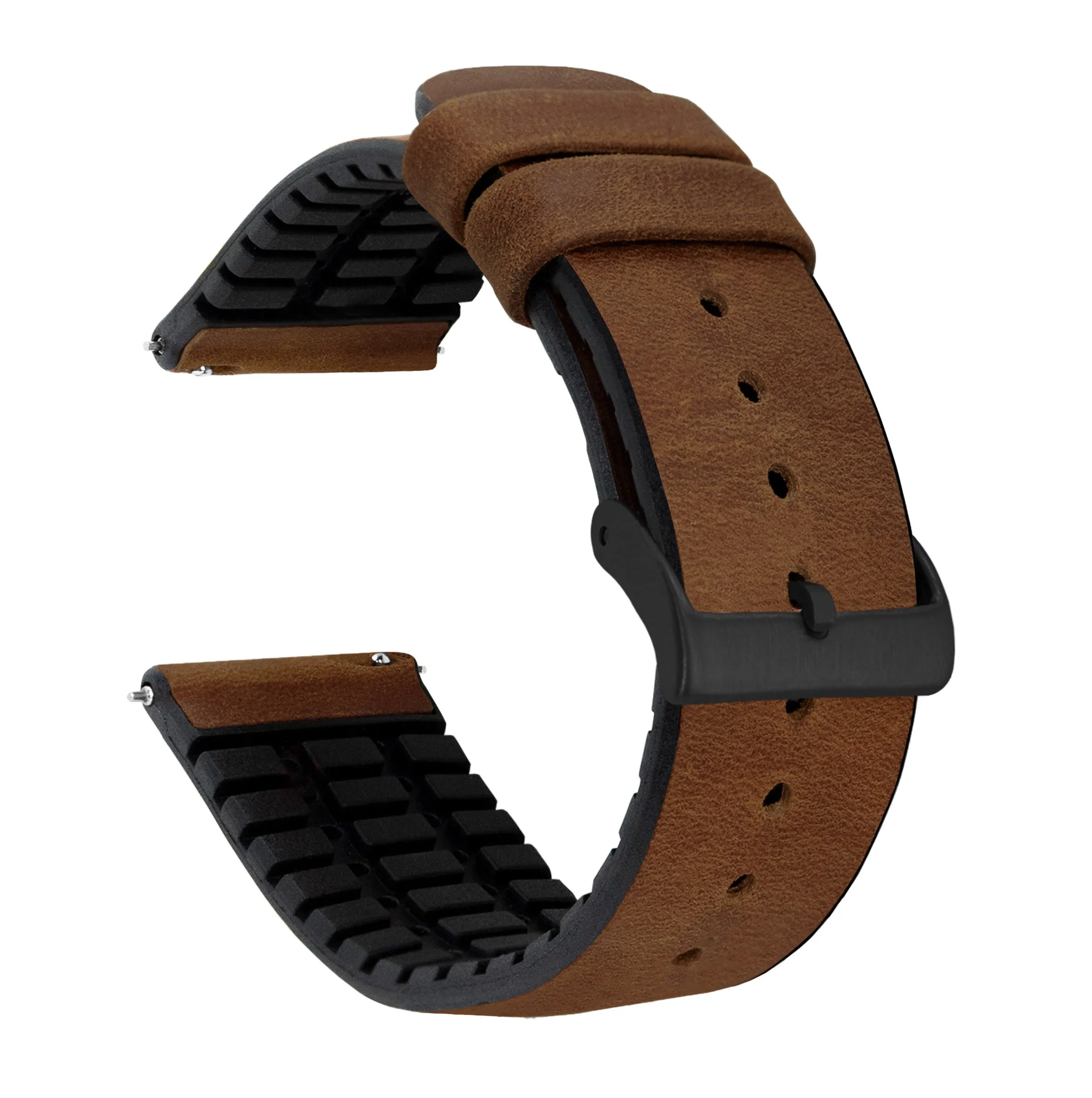 Samsung Galaxy Watch6 Leather And Rubber Hybrid Oak Brown Watch Band