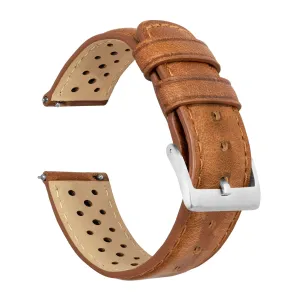 Samsung Galaxy Watch6 Racing Horween Leather Caramel Brown Watch Band