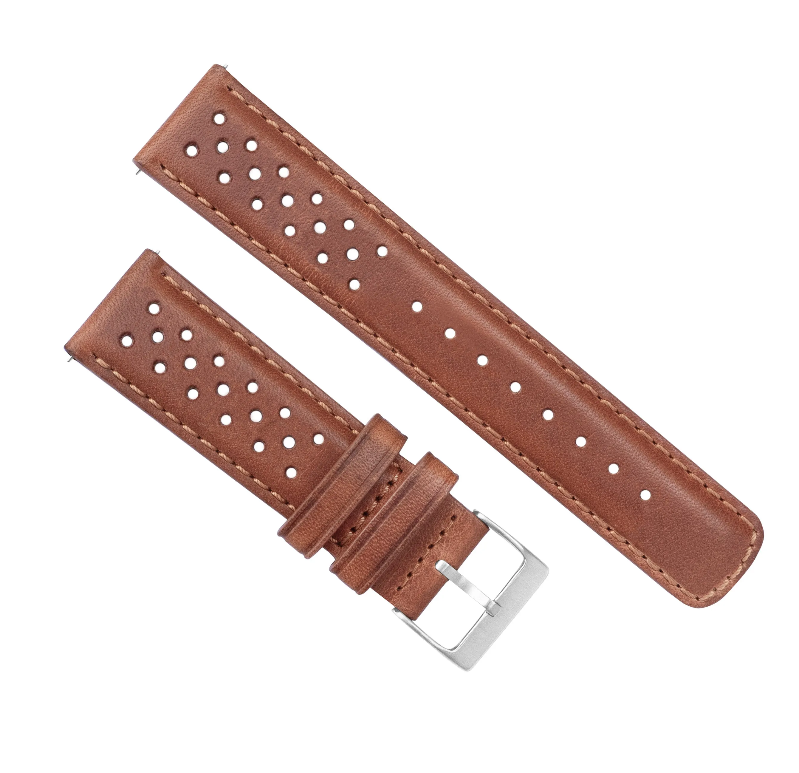 Samsung Galaxy Watch6 Racing Horween Leather Caramel Brown Watch Band