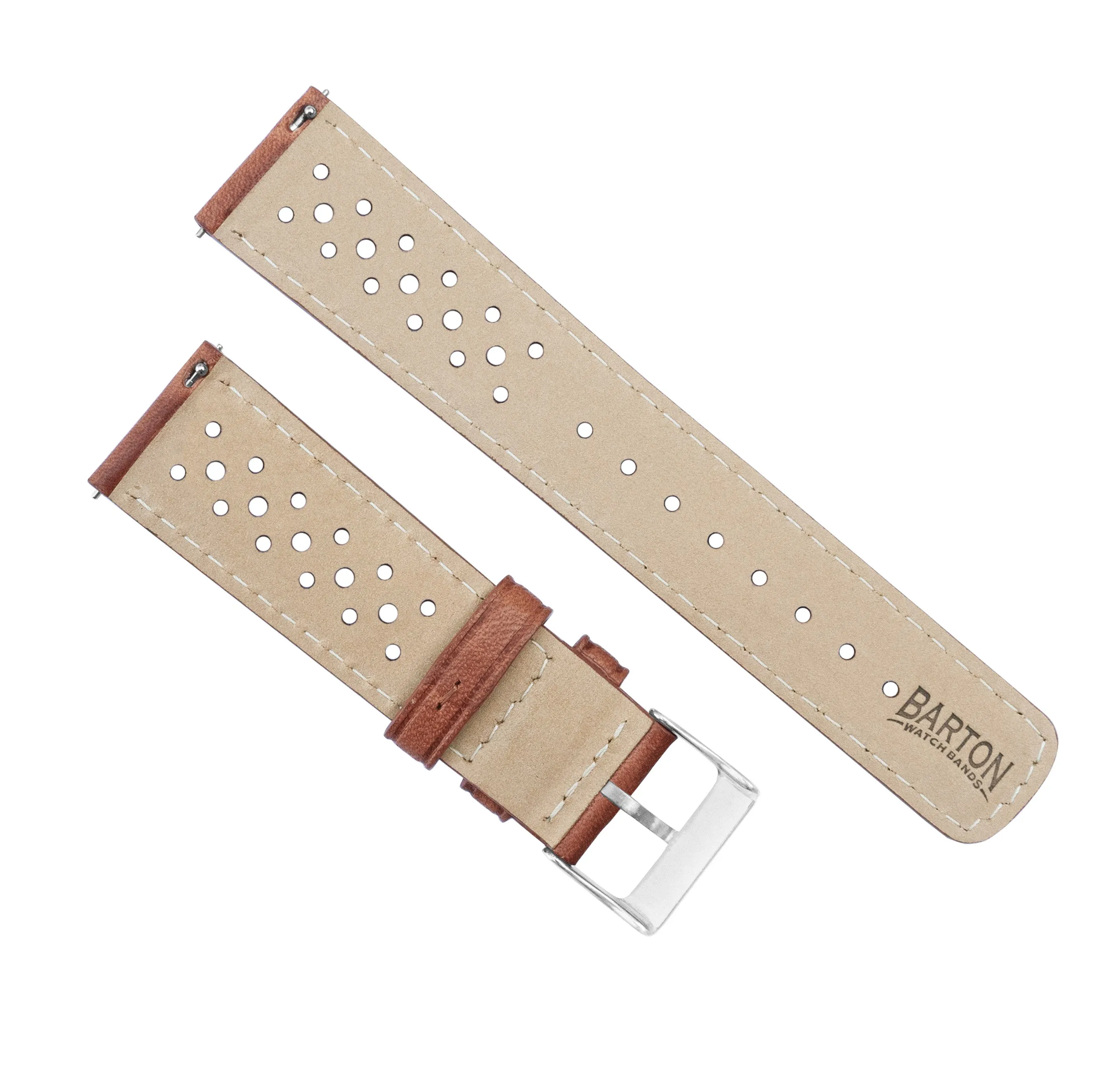 Samsung Galaxy Watch6 Racing Horween Leather Caramel Brown Watch Band