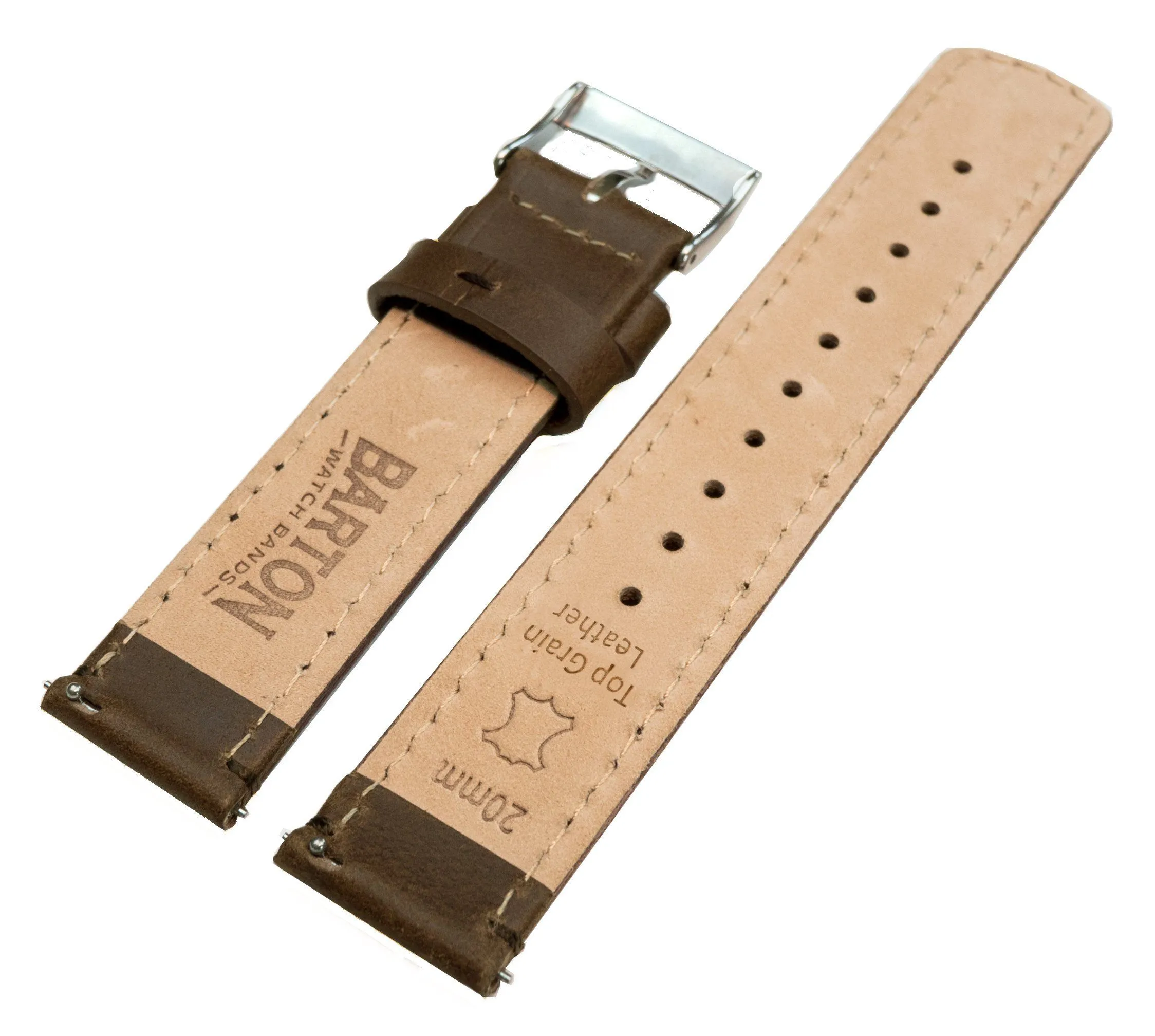 Samsung Galaxy Watch6 Saddle Brown Leather Stitching Watch Band