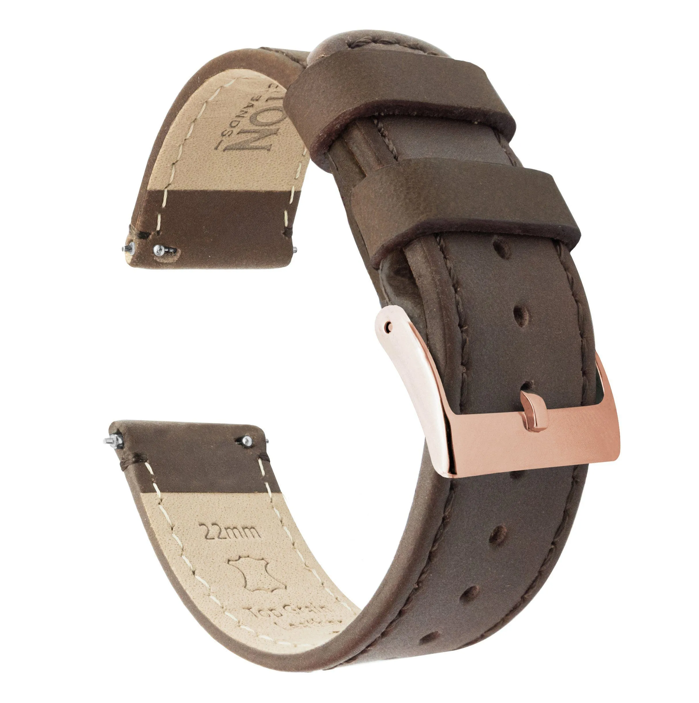 Samsung Galaxy Watch6 Saddle Brown Leather Stitching Watch Band