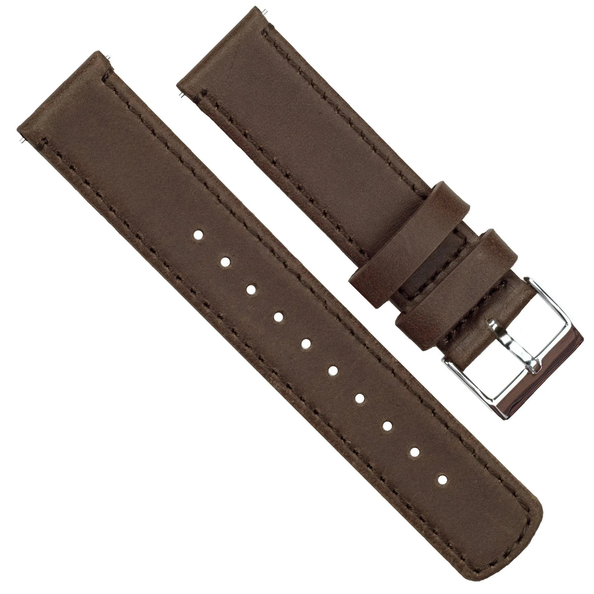 Samsung Galaxy Watch6 Saddle Brown Leather Stitching Watch Band