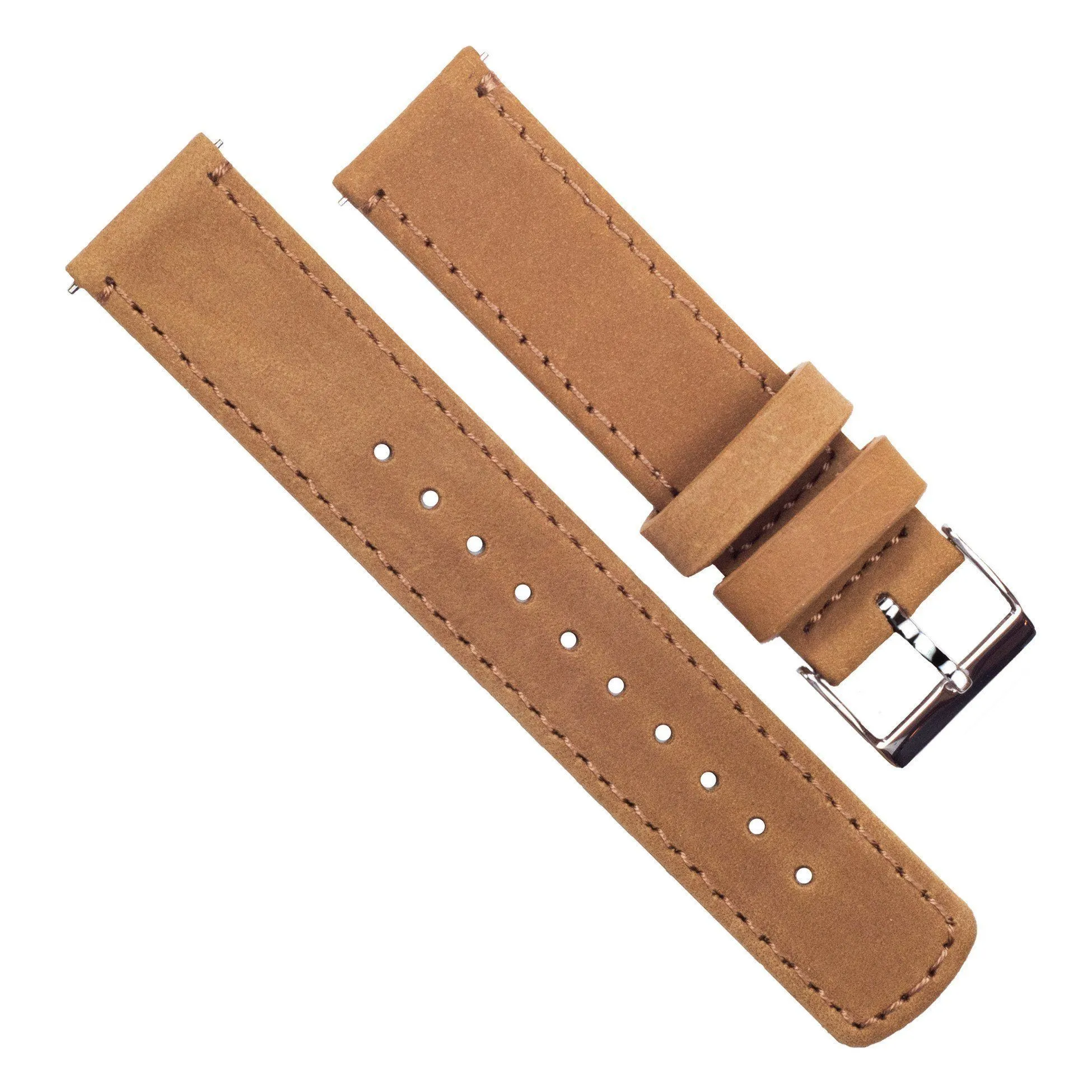 Samsung Gear S3 Gingerbread Brown Leather Gingerbread Sticthing Quick Release Watch Band