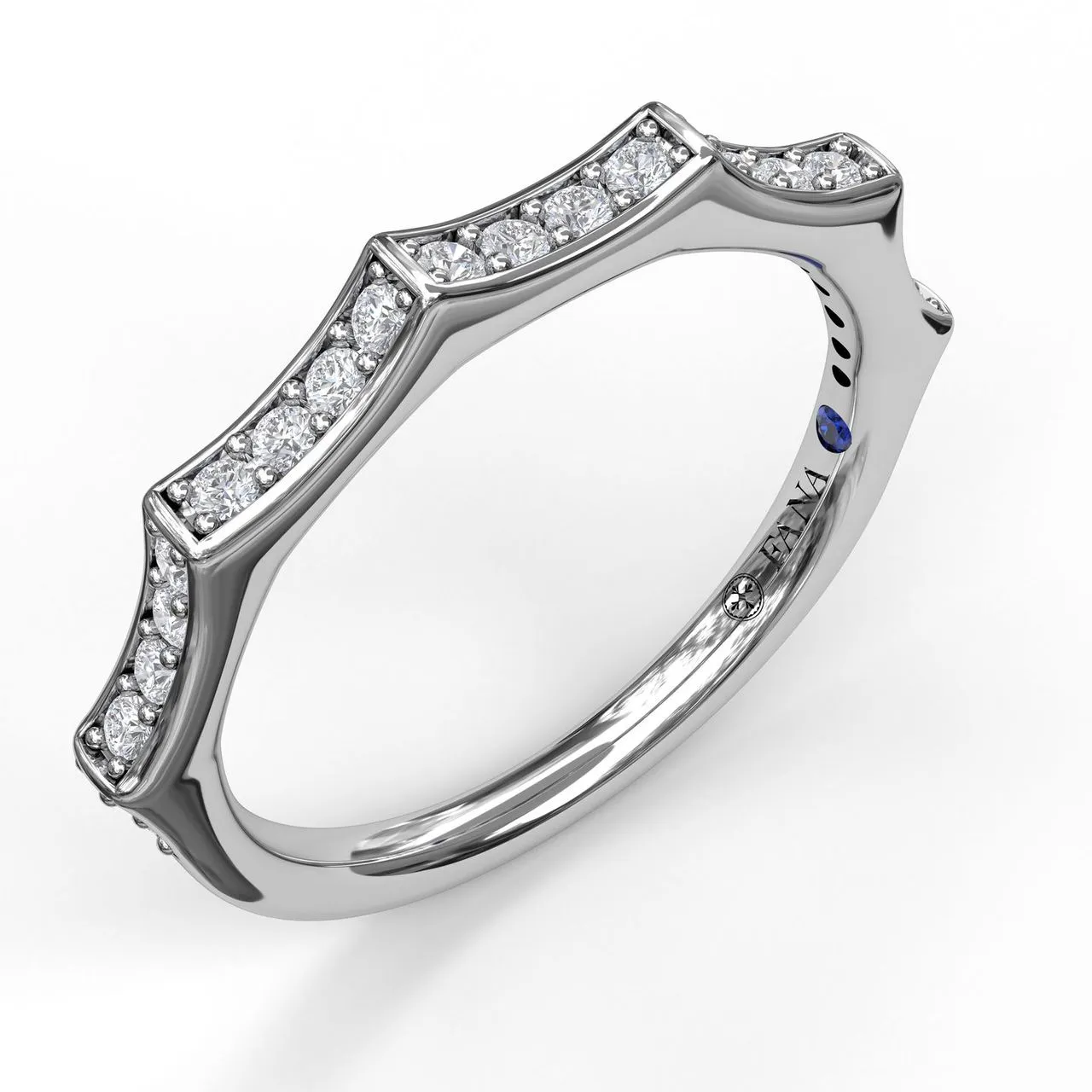 Scalloped Profile Bead and Channel Set Diamond Band