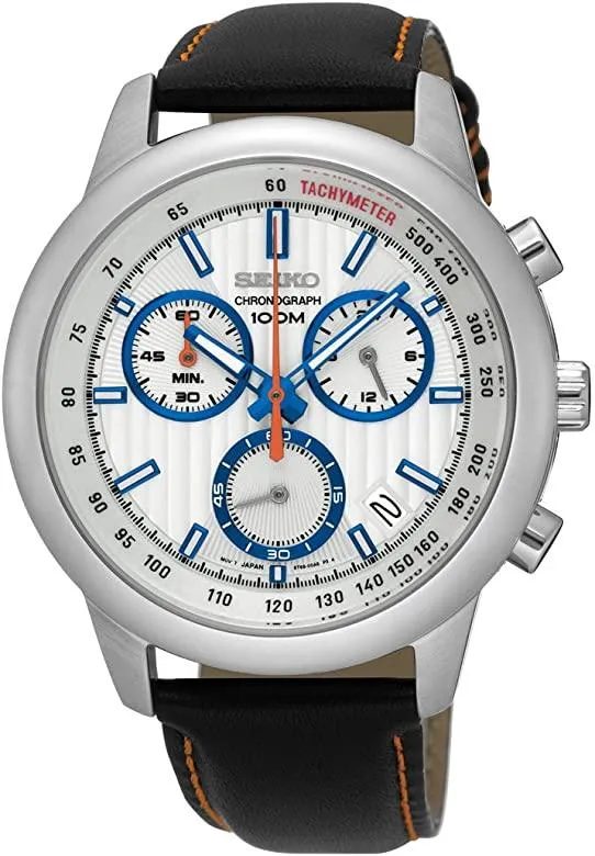Seiko Quartz White Dial Chronograph Men's Watch SSB209