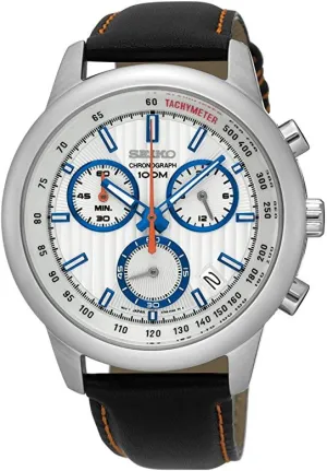 Seiko Quartz White Dial Chronograph Men's Watch SSB209