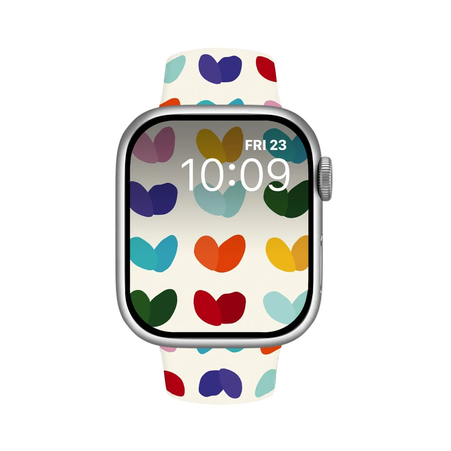 Serenade of Hearts Print | Silicone Watch Band for Apple Watch ®   Watch Face Incl.