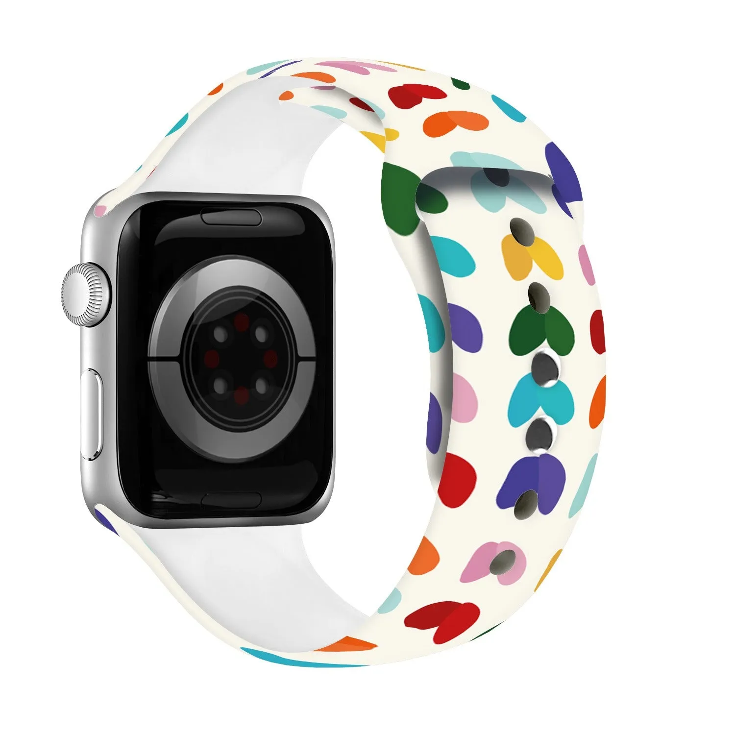 Serenade of Hearts Print | Silicone Watch Band for Apple Watch ®   Watch Face Incl.