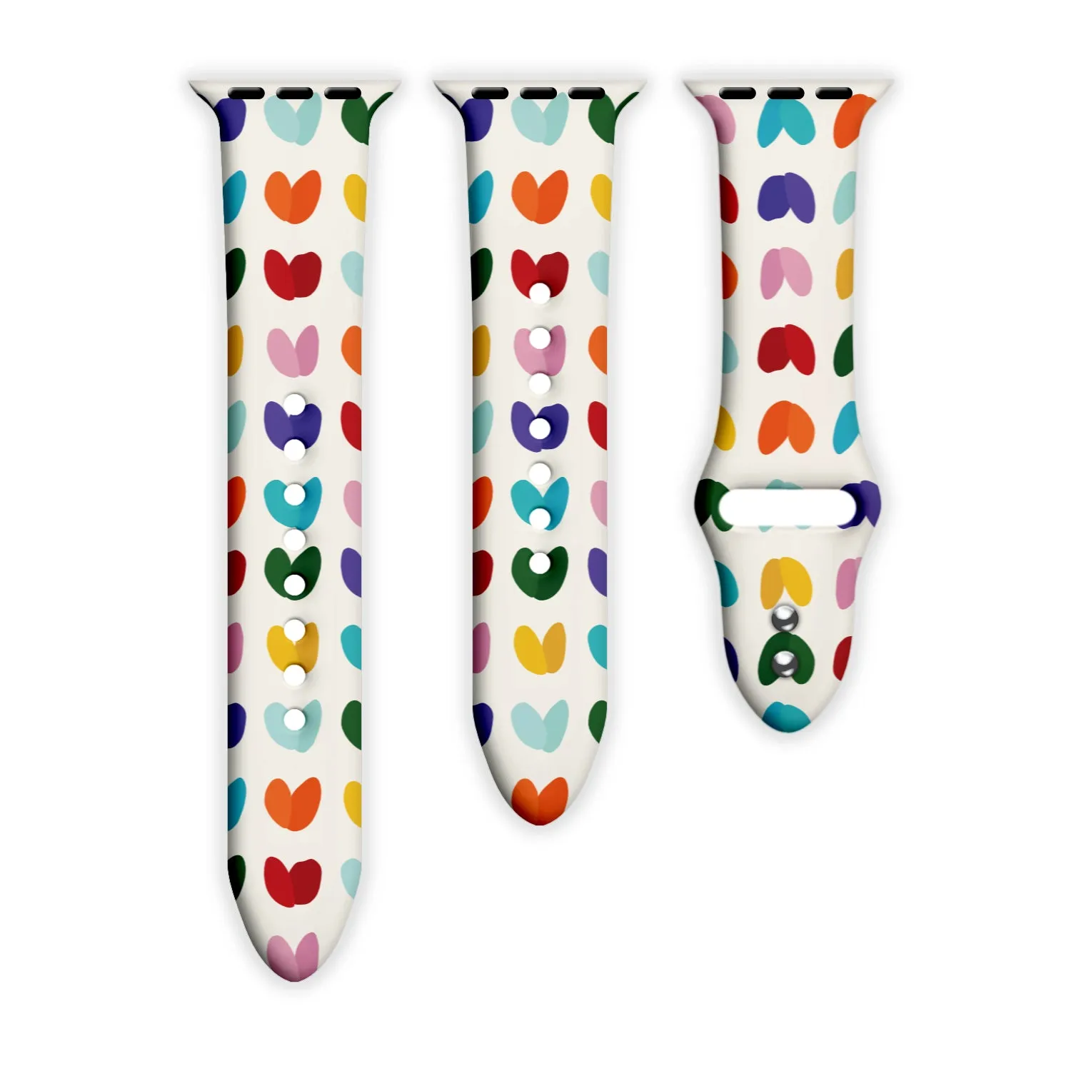Serenade of Hearts Print | Silicone Watch Band for Apple Watch ®   Watch Face Incl.