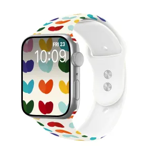 Serenade of Hearts Print | Silicone Watch Band for Apple Watch ®   Watch Face Incl.