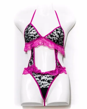 Sexy Hot Pink Lingerie Set