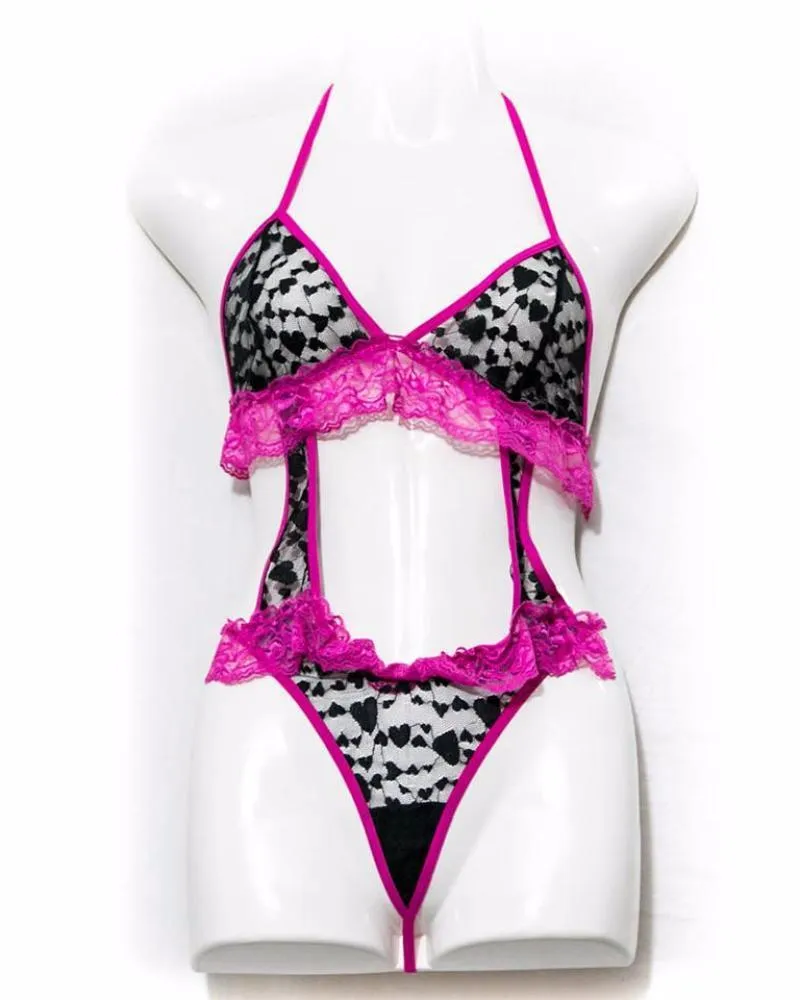 Sexy Hot Pink Lingerie Set