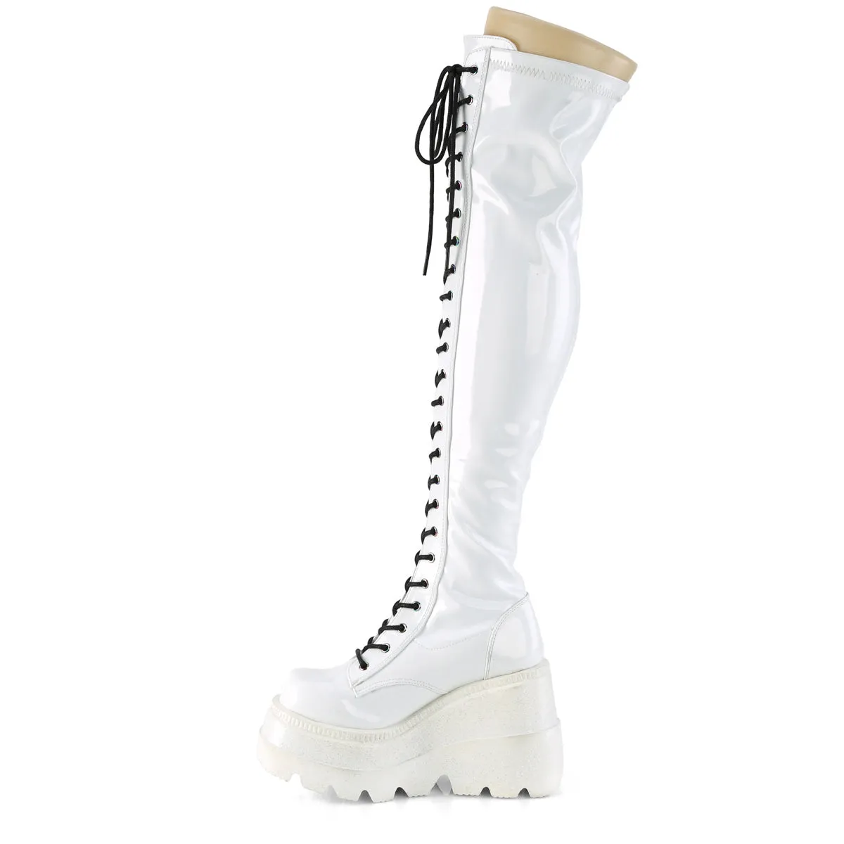 SHAKER-374  White Hologram Stretch Patent