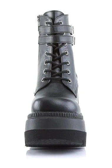 SHAKER-52 Ankle Boot | Black Faux Leather