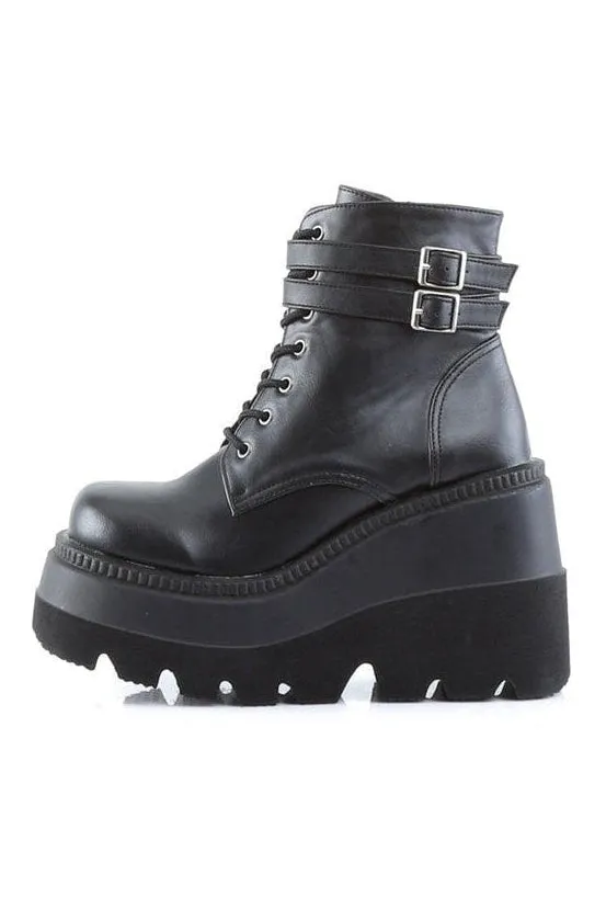 SHAKER-52 Ankle Boot | Black Faux Leather