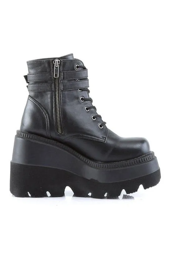 SHAKER-52 Ankle Boot | Black Faux Leather
