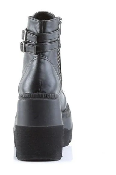 SHAKER-52 Ankle Boot | Black Faux Leather