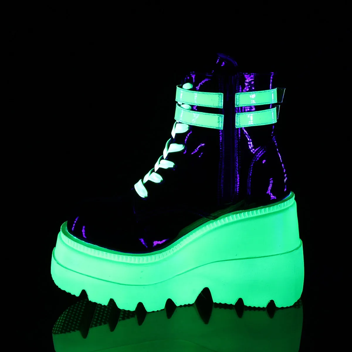 SHAKER-52  Black Patent-UV Neon Green