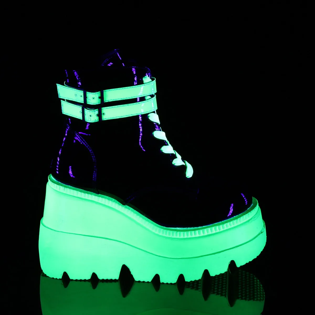 SHAKER-52  Black Patent-UV Neon Green