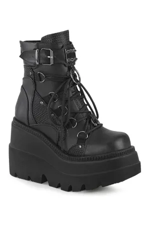 SHAKER-60 Ankle Boot | Black Faux Leather