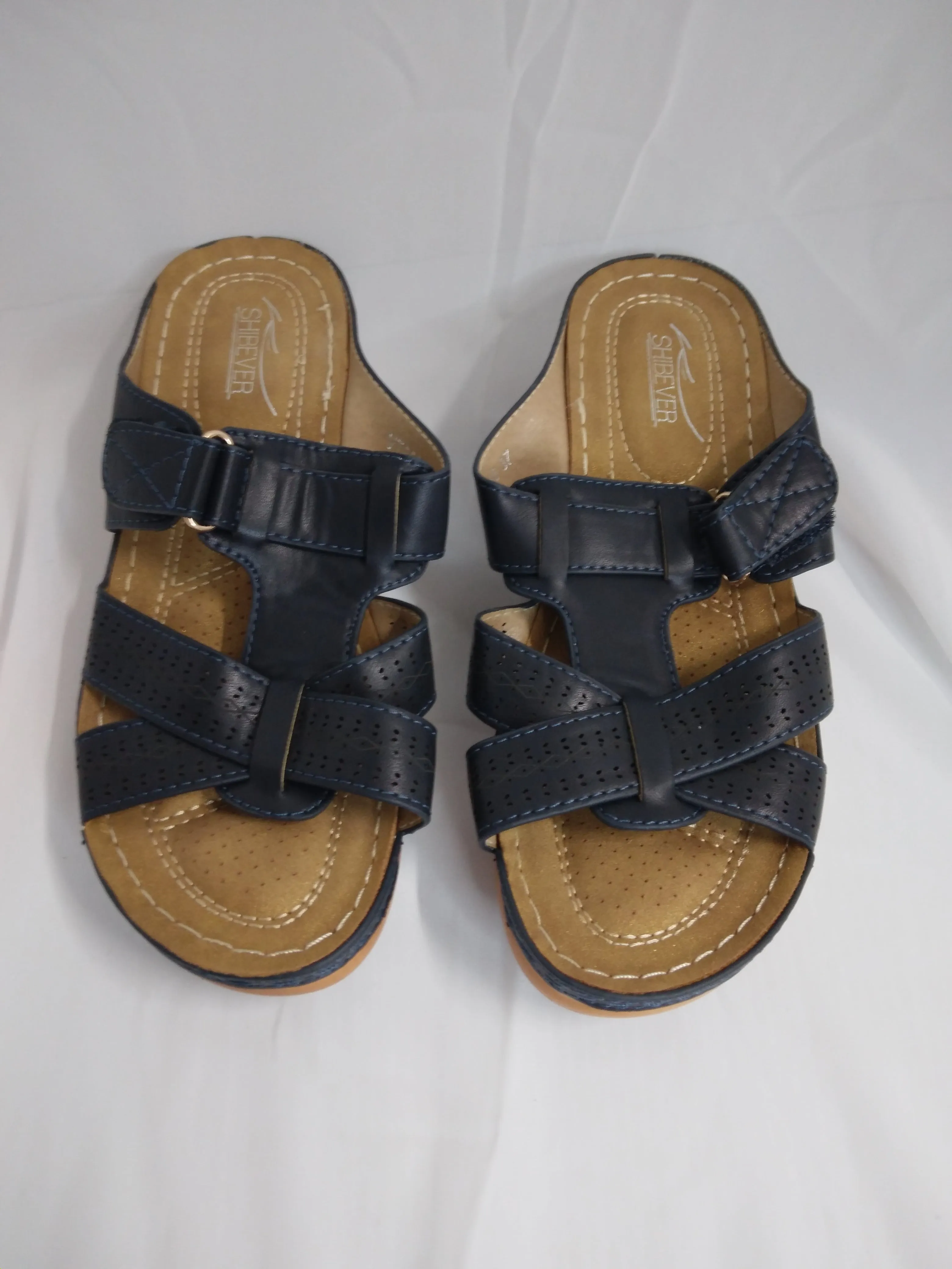 SHIBEVER Women Sandals Comfortable Dressy Shoes Royal Blue