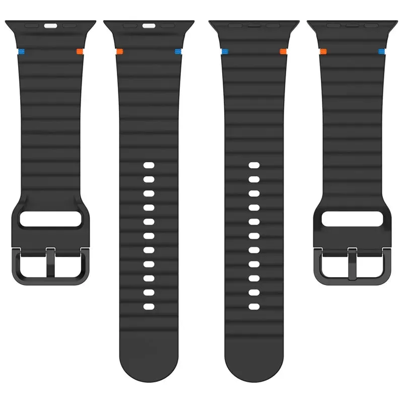 Silicon Sports Straps   Case with Glass For Apple Watch