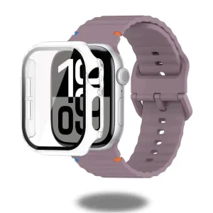 Silicon Sports Straps   Case with Glass For Apple Watch