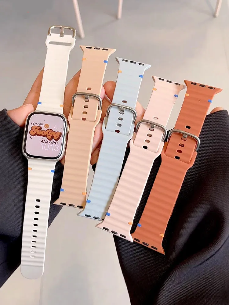 Silicon Sports Straps   Case with Glass For Apple Watch