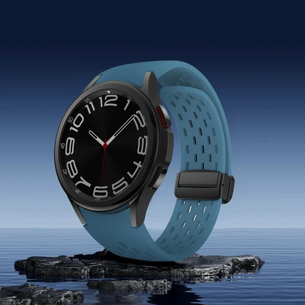 Silicone Strap with Silver Magnetic Buckle for Samsung Galaxy Watch