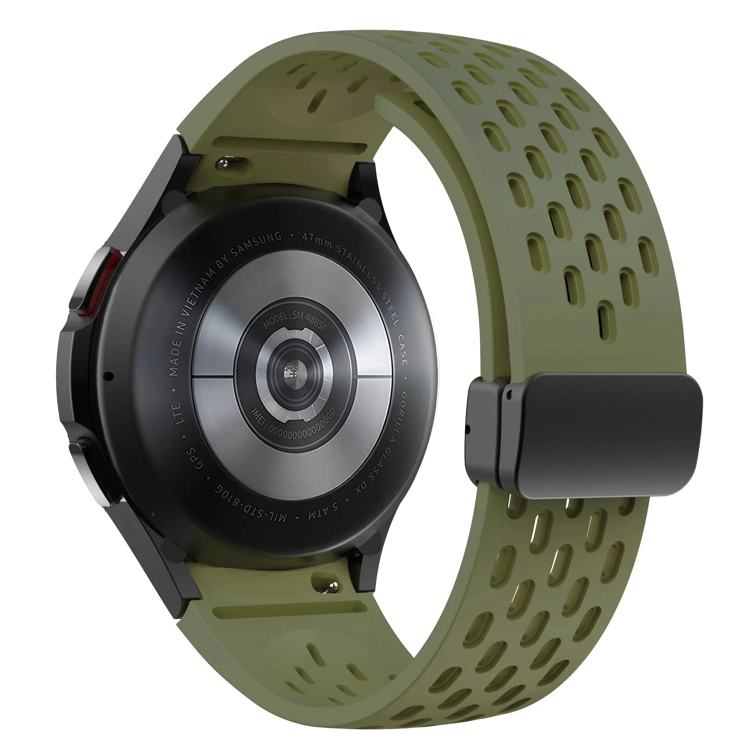 Silicone Strap with Silver Magnetic Buckle for Samsung Galaxy Watch