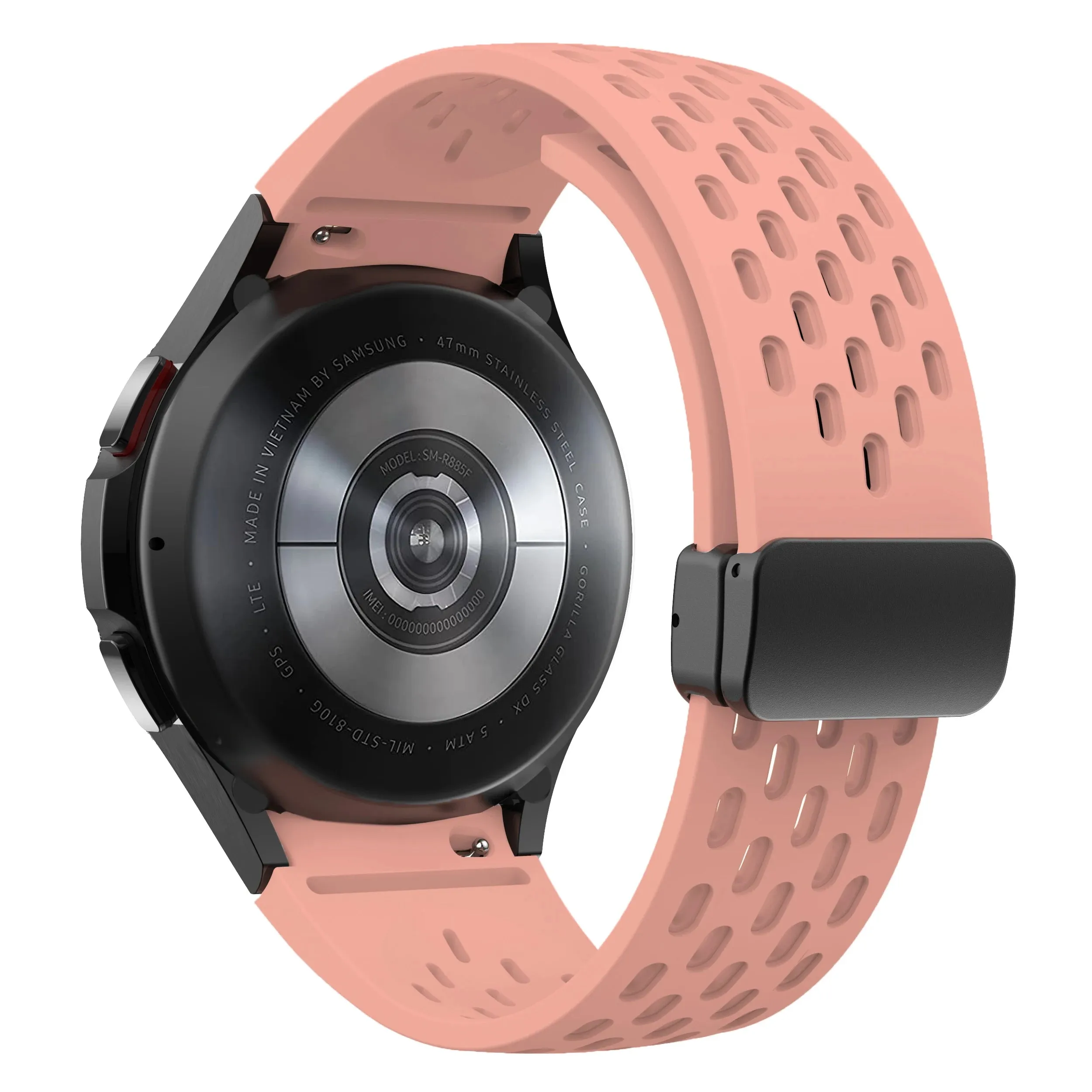 Silicone Strap with Silver Magnetic Buckle for Samsung Galaxy Watch