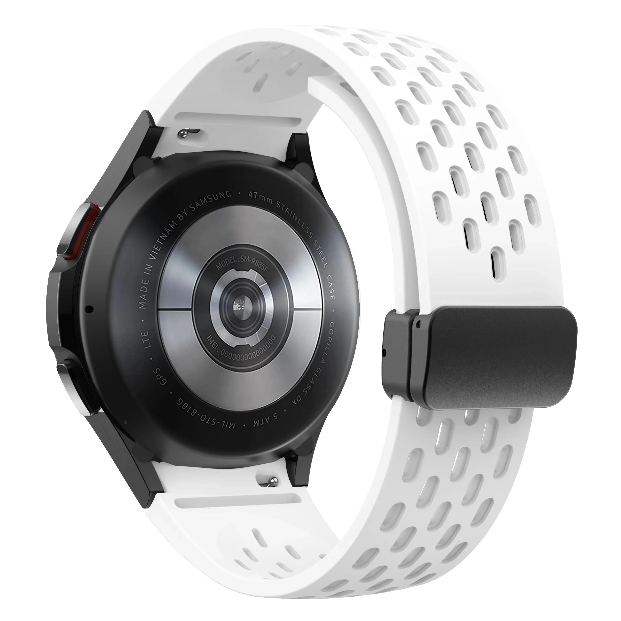 Silicone Strap with Silver Magnetic Buckle for Samsung Galaxy Watch