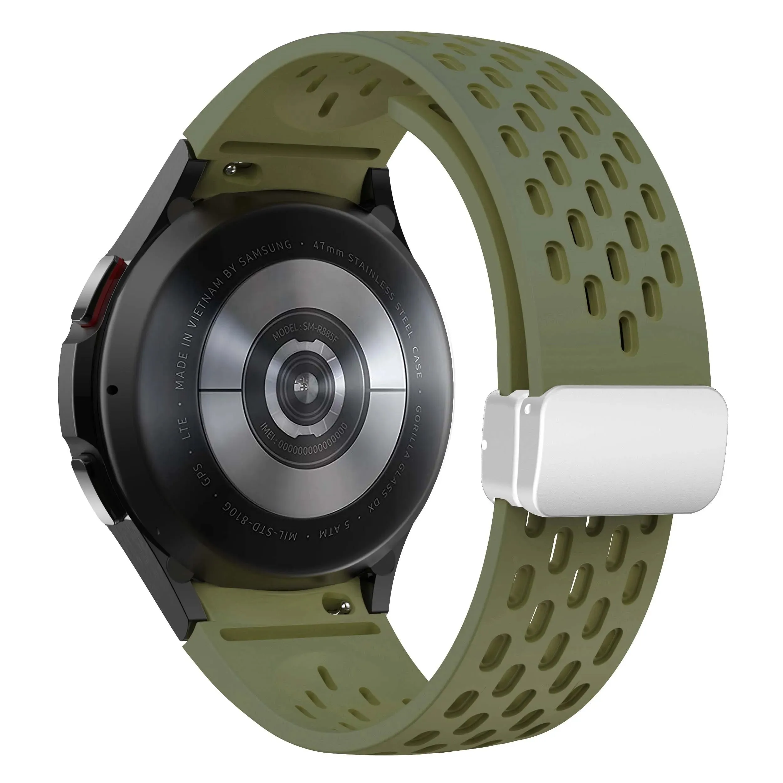 Silicone Strap with Silver Magnetic Buckle for Samsung Galaxy Watch