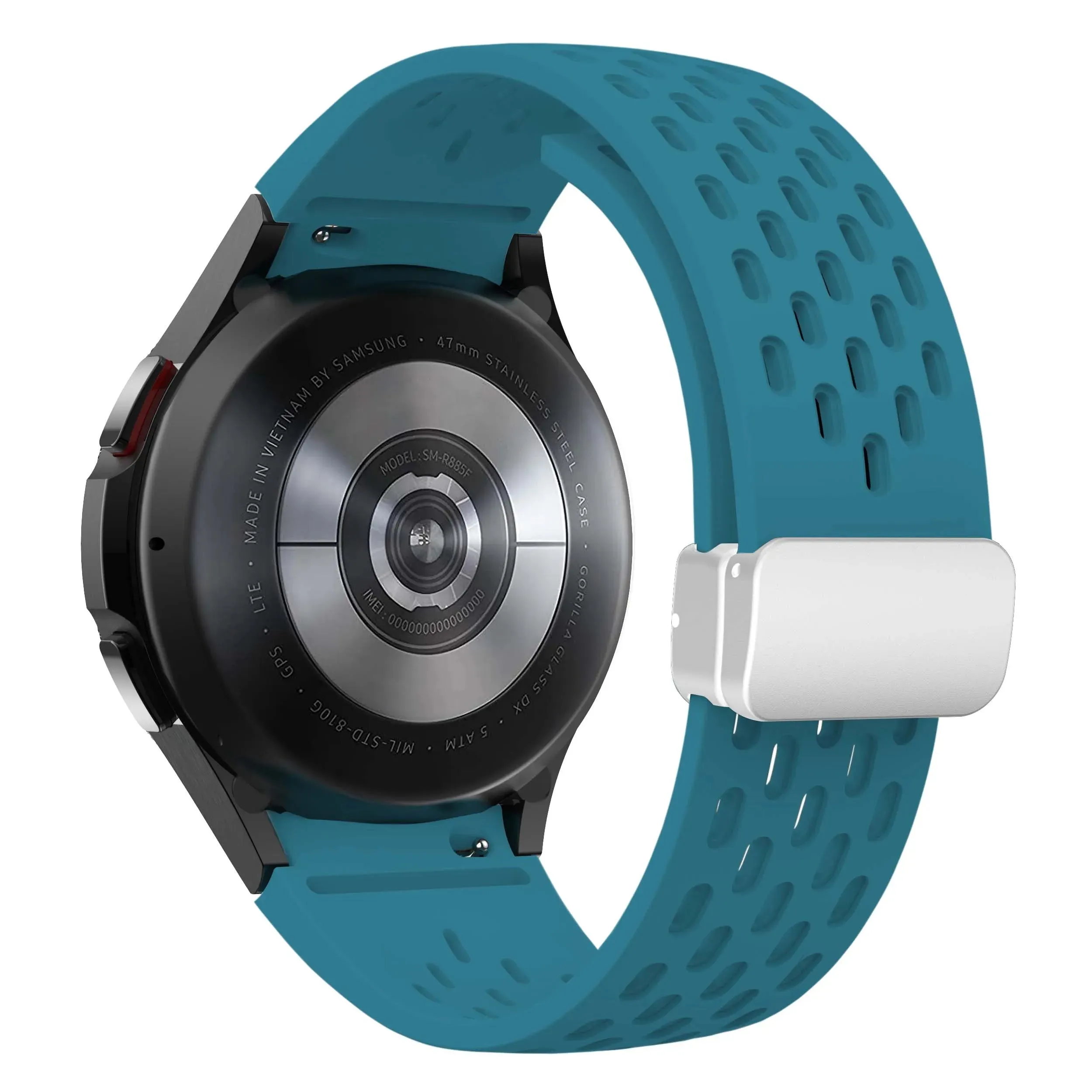 Silicone Strap with Silver Magnetic Buckle for Samsung Galaxy Watch