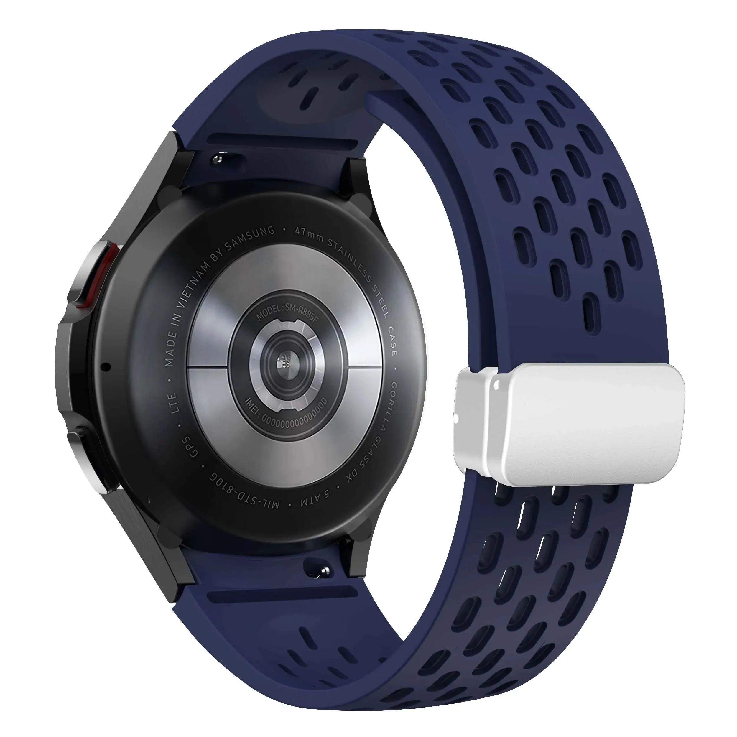 Silicone Strap with Silver Magnetic Buckle for Samsung Galaxy Watch