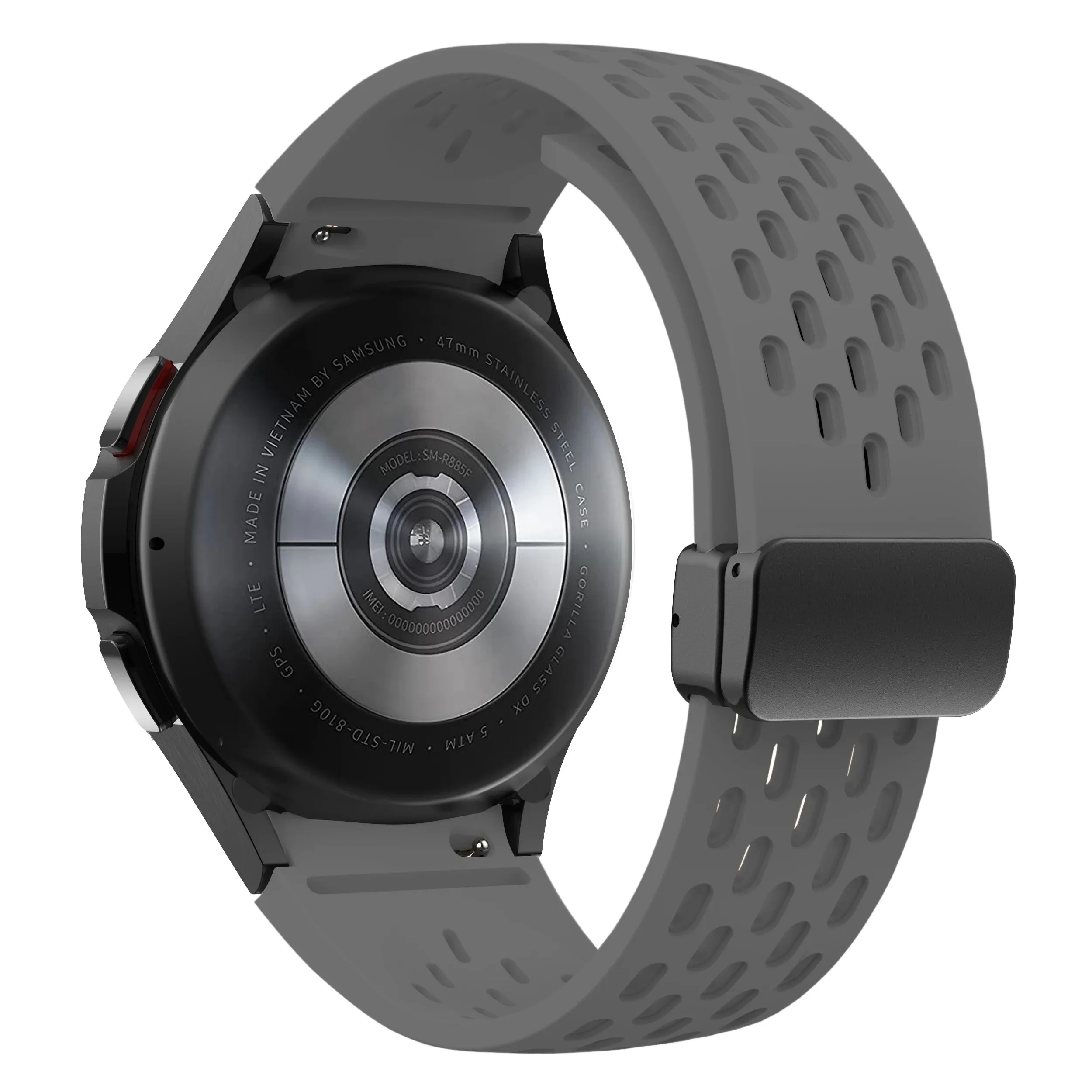 Silicone Strap with Silver Magnetic Buckle for Samsung Galaxy Watch